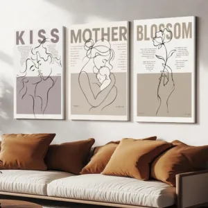Romantic Love Couple Line Hugging Painting Calligraphy HD Modern Style Inner Frame Canvas Bedroom Room Hallway Wall Art Decor