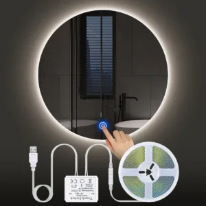 1-5m Bathroom Dressing Table Light USB 5V COB Strip Makeup Mirror LED Light Dimmable LED Vanity Light For Mirror Backlight Lamp