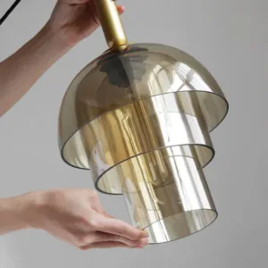 American Industrial Style Pendant Lights Designer Three Floors Glass Lampshade LED Hanging Lamps Villa Parlor Adorn Chandeliers
