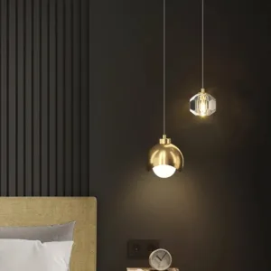 Nordic Luxury Crystal LED Chandelier Double Head Long Line Hanging Lamp For Home Decor Restaurant Bar Bedroom Pendant Lights