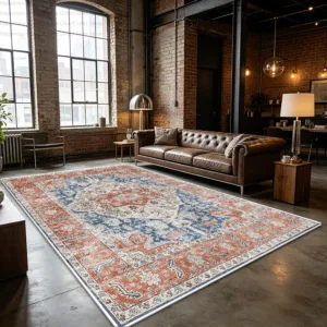 Retro Light Colored Living Room Persian Rug Bedroom Aesthetic Large Area Antiskid Washable Carpet Soft Fluffy Lounge Floor Mats
