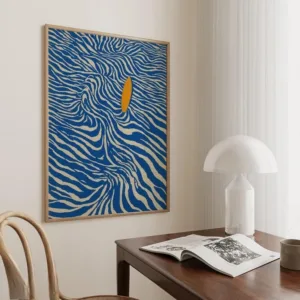 Modern Abstract Surfing Canvas Wall Art Print Frameless Surf Board Ocean Wave Poster Coastal Summer Prints for Living Room Decor