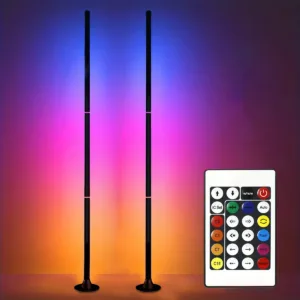 EISSLOLY 1/2PCS Intelligent RGB Floor Lamp Application Control Music Synchronization Corner Lighting Timer