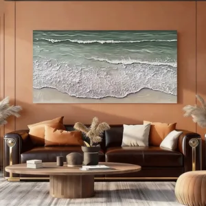 1pc frameless Canvas Painting 1PC-Canvas poster Unframed  Ocean Waves Beach Scene Wall Art Canvas Print  summer