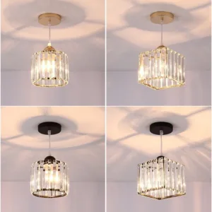 LED Creative Personality Crystal Ceiling Lamp Bedroom Restaurant Modern Simple Corridor Entrance European Style Small Chandelier