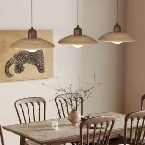 Modern Wood Grain Vintage Glass Ball Pendant Light Bedroom Study Bedside Pendant Lamp Living Dining Table Home Lighting Fixture
