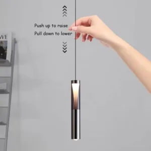 Modern Creative Bedside Pendant Lamp Minimalist Lifting Pendant Light Bedroom Round Tube Pendant Light Bar Indoor Lighting Lamps