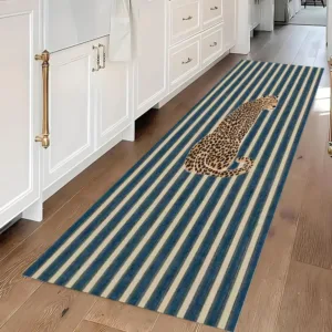 Vintage Red Oriental Pattern Tiger Long Runner Rug Non Slip Washable Kitchen Mat Retro Persian Floral Wild Animal Hallway Carpet