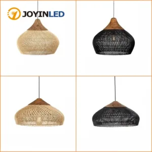 60cm Wabi Sabi Rattan Pendant Lights Led Dining Living Room Bedroom Bamboo Rattan Design Chandeliers Japanese Retro Hanging Lamp