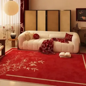 Red Simple Luxury Carpet for Living Room Chinese Style Decoration Home Bedroom Carpets Area Rug Non-slip Dining Room Mat Bedside