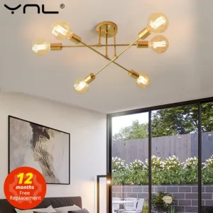 Modern LED Ceiling Lights Industrial Iron Black/Golden Nordic Minimalist Home Decoration Living Room Dining Room Ceiling Lamps