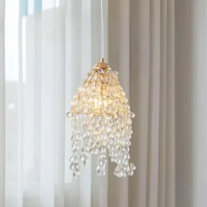Modern Luxury Glass Grapes Pendant Light Nordic Creative Crystal Droplets Chandelier For Bedroom Living Room Decor Hanging Lamp