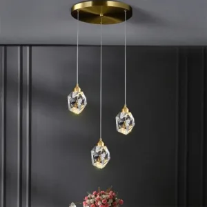 Modern Crystal Chandelier Indoor Crystal Ceiling Light Fixtures With Clear Solid Crystal For Living Room Hallway Kitchen Lamp