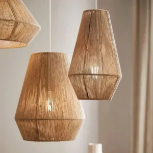 Vintage Hand-woven Rattan Lamp Retro Pendant Light Restaurant Decoration Hemp Rope Living Room Kitchen Lighting Fixture home dec
