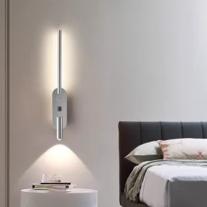 Modern minimalist light luxuryLED wall lamp bedroom bedside lamp living room background wall decoration study rotating spotlight