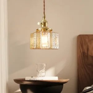 Japanese Home Decoration Glass Pendant Lamp Vintage Brass Rustic Led Ceiling Hanging Lights For Bedroom Dining Table Chandeliers