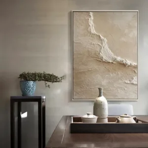 Large Size Living Room Decor Canvas Art Heavy Textured Thickness Ocean Wave Canvas Oil Painting Art Handmade Wall Murals Panel