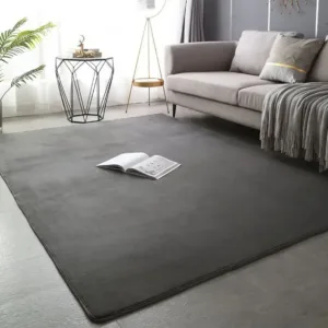 VIKAMA Modern Minimalist Coral Fleece Carpet Solid Color Living Room Coffee Table Pad Bedroom Bedside Rug Home Decoration