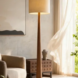 Luxury Modern Large Wood Floor Lamp Home Wooden Standing Light Led Living Room Bedroom Decor Sofa Walnut Floor Light