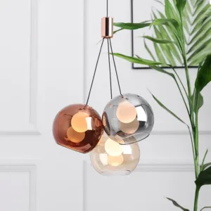 Nordic Style Bubble Glass Ball Chandeliers Hanging Lamp Modern Stylish Design Pendant Light for Dining Room Commercial Bar Cafe