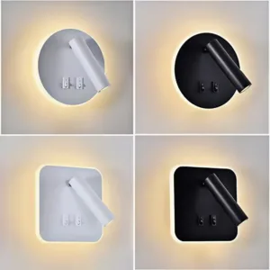 Surface Mounted Eye Protection 8W+5W Rotatable Wall Reading Light AC110-220V Full Spectrum Spotlight LED Lamp Sconce Bedside