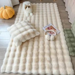 Bubble Plush Carpet For Home Decor Imitation Rabbit Hair Balcony Cushion Living Room Faux Fur Rug Girl Bedroom Foot Mat
