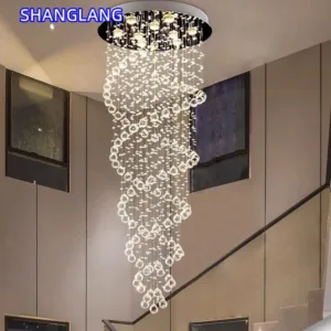 Modern Led Chandelier Fixture Luxury Hanging Lamp For Staircase Stair Hotel Lustre Villa Vanity Bedroom Industrial Pendant Light