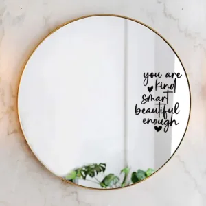 Affirmation Cards ”You Are Kind Smart Beautiful Enough“Art Wall Stickers for Bedroom Cloakroom Mirror Decoration Wall Decals
