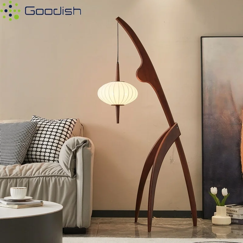 Medieval Bauhaus Suspended Pumpkin Lantern on Tripod Art Hand-Knitted LED Floor Lamp Light for Living Room Decoration Chandelier
