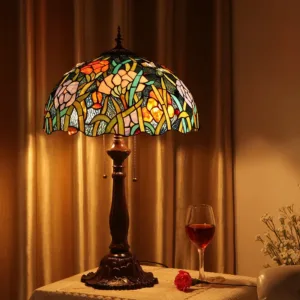 European Creative Tiffany Stained Glass Table Lamps Living Room Bedroom Bedside Restaurant Bar Hotel Decoration Desk Light E27