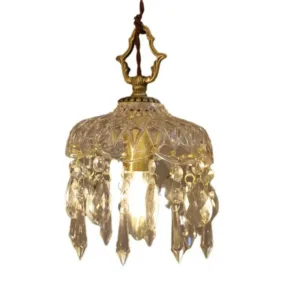 French Brass Retro Crystal Small Chandelier Entry Aisle Balcony Bedside Chandelier Entrance Bar Glass Chandelier