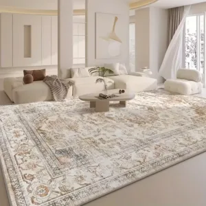 VIKAMA Light Luxury Bohemian Floral Carpet - Machine Washable, Suitable For Living Rooms, Bedrooms, Offices - Home Decoration