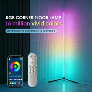 RGB LED smart modern floor lamp music synchronization 16 million DIY color change suitable for gaming room parties, etc.