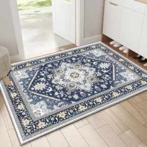 Boho Persian Geometric Pattern Door Mat Classic Home Decor Non-Slip Carpet Ethnic Style Art Line Entrance Rug for Indoor Outdoor