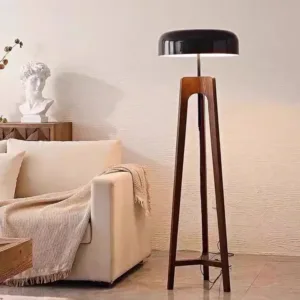 Japanese Designer Floor Lamp Classical Atmosphere Wooden Luminaria Hotel Bedroom Shop Farmhouse Tripod Floor Light Table Lamp