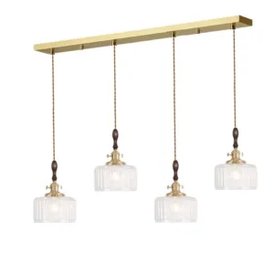 Scandinavian Green Glass Pendant Ceiling Light Vintage Brass Home Decoration Hanging Lamp For Dining Room Bar Bedroom Luminaire