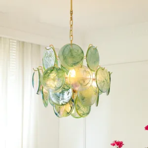 Rosico Modern Light Luxury Cloud Glass Chandelier Vintage French Bedroom Dining Room Cloakroom Art Lighting