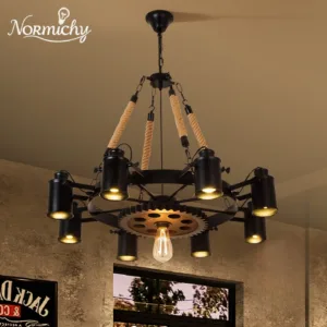Industrial Creative Unique Restaurant Booth Pendant Light Dining Living Room Bar American Retro Iron Art Lamp Home Changeable