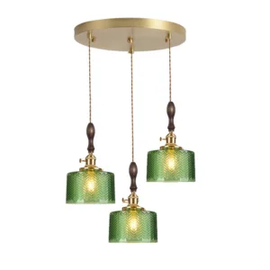 Japanese Home Decoration Glass Pendant Lamp Vintage Brass Rustic Led Ceiling Hanging Lights For Bedroom Dining Table Chandeliers