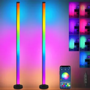 Smart LED Floor Lamp RGB Remote & APP Control Music Sync Corner Lighting Timer Modern Mood Standing Lamp for Living Room Gaming