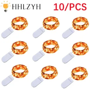 10Pcs 1M 2M 3M 5M Copper Wire Garland LED String Lights Battery Operated Holiday Lighting Fairy For Christmas Tree Party Decor