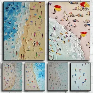 Abstract Summer Beach Sea View Canvas Poster Decoration Paint Living Room Modern Art Living Room Home Room Decoration Wall Art