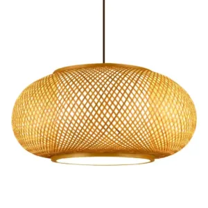 Bamboo Pendant Lamp Natural Rattan Chandeliers E27 Hand-knitted Café Restaurant Living Room Decor Hanging Lamp E27 40/50/60CM