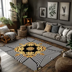 Elegant Persian Area Rug Luxury Non-Slip Floor Mat Vintage Oriental Carpet Home Decor Living Room Bedroom Durable Stylish Modern