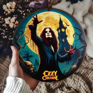 Ozzy Osbourne Rock Music Round Aluminum Wall Art – Durable Metal Poster Sign | Iconic Rock Decor for Home, Office,
