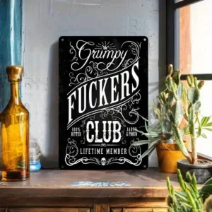 1PC Club Tin Sign, Lifetime Member, Vintage Typography Design, Durable Metal, 8x12 Inches/20x30 Cm, Perfect For Home & Bar Décor