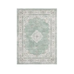 VIKAMA Persian Vintage Style Faux Cashmere Carpet Non-Slip Washable Bedroom Living Room Sofa Checkroom Carpet Home Decoration