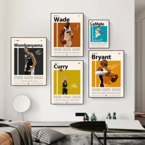 Basketball Players Series Poster Print Canvas Art Pictures Home for Living Room and Bedroom Modern Wall Decor Frameless Painting