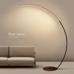 Nordic Modern Arc Shape Floor Lamp Led Dimmable Remote Control Standing Light For Living Room Bedroom Sofa Study Decor Lighting