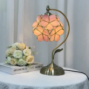 Vintage Copper Glass High-end LED Decoration Table Lamp Desk Light For Living Room Bedroom Study Lighting Fixtures